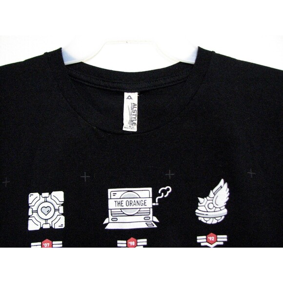 IGN Nintendo Video Games Power UP Icons Black XL Cotton T Shirt Mario Portal - Picture 3 of 5
